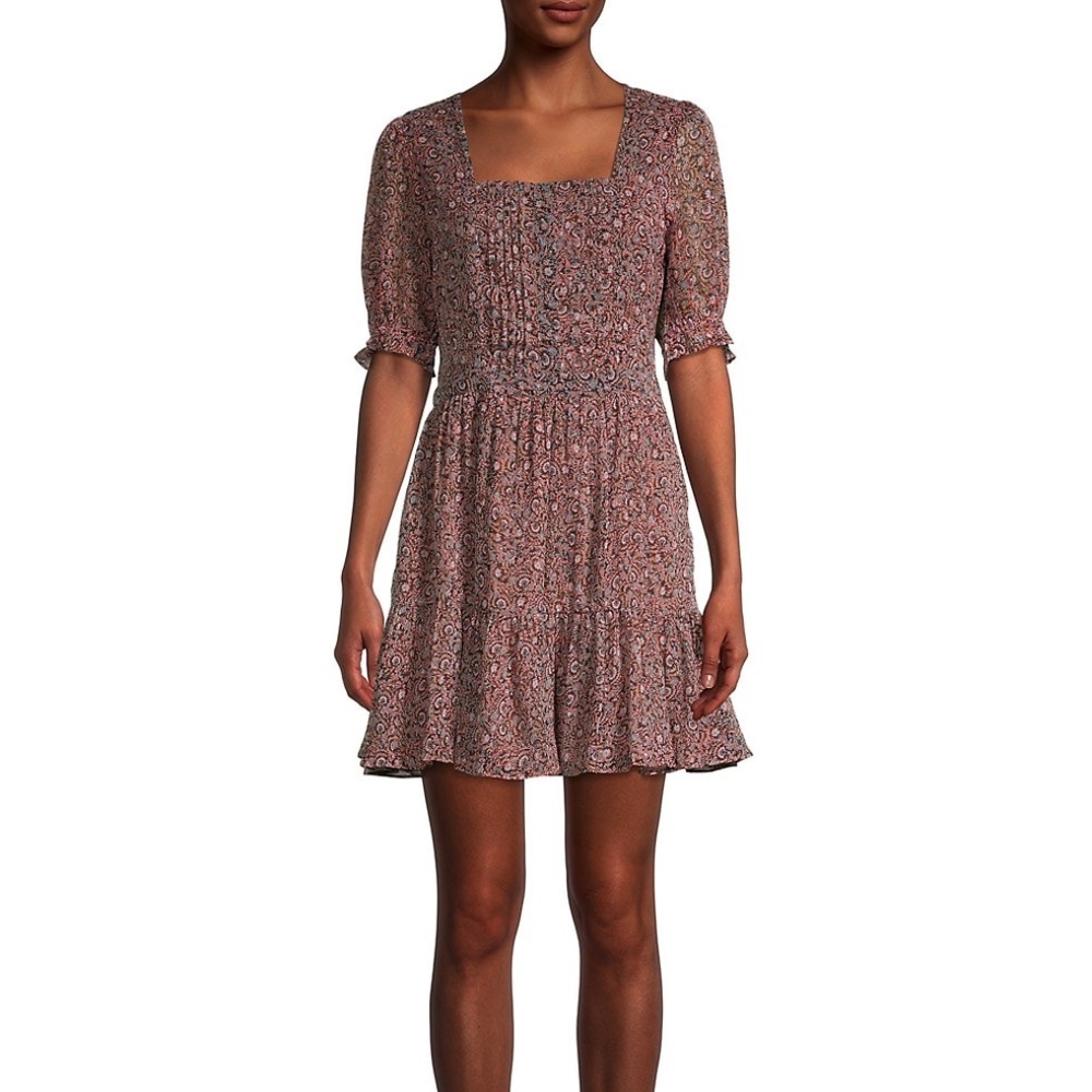 NWT Walter Baker Liza Floral Chiffon Flare Dress
